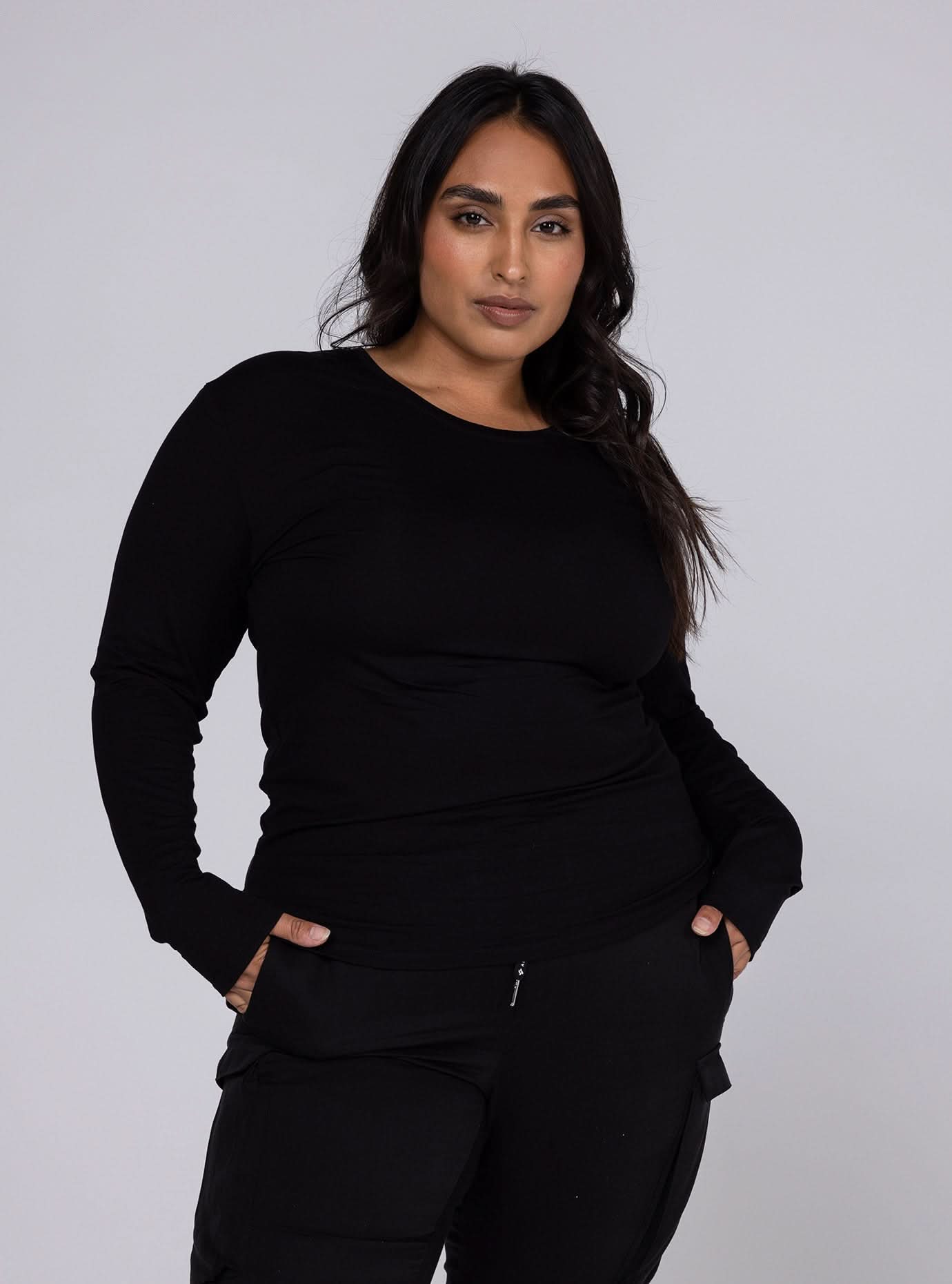 Allwear Tencel™ Scoop Neck Long Sleeve Tee - Allwear