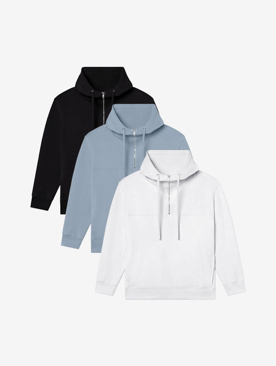 Allwear Organic Half-Zip Hoodie 3 Pack Bundle